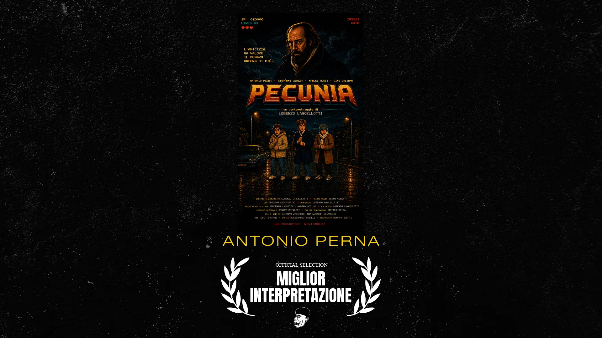 Locandina del premio — Miglior Interpretazione: Pecunia